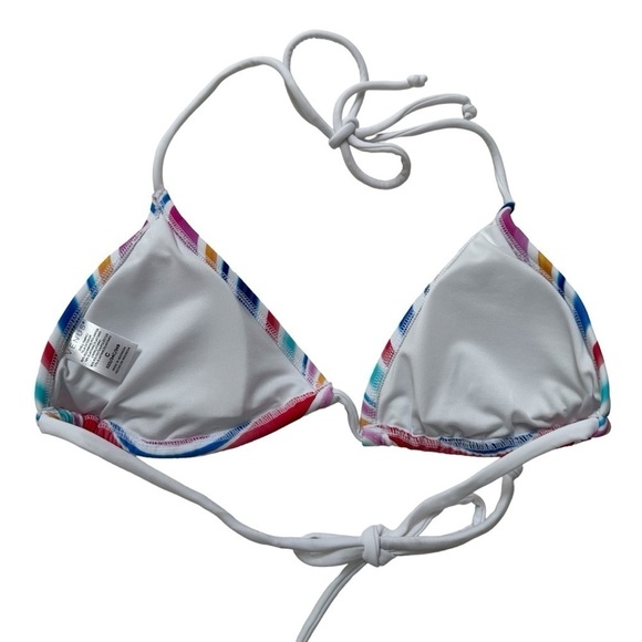 Venus Multi Stripe Rainbow Two-Piece High Waist Triangle Top Bikini, S/M - Picture 4 of 9